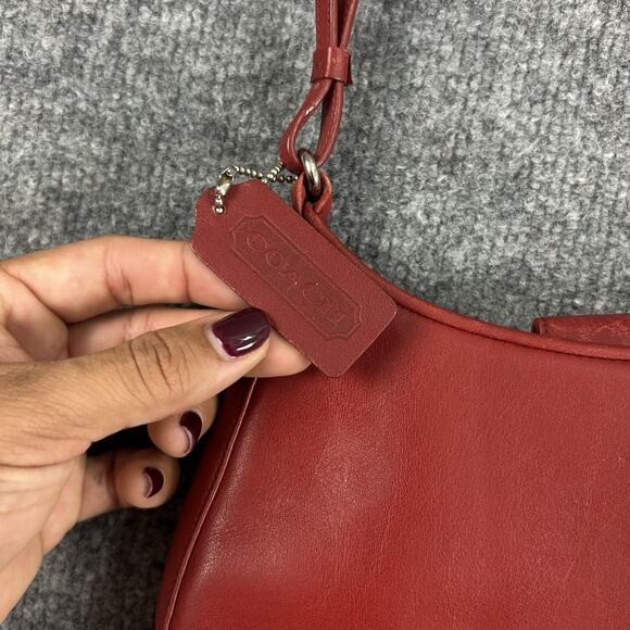 Vintage Coach Legacy Demi Red Leather Shoulder Hobo Baguette Bag 8319 90s Y2K - Picture 6 of 13